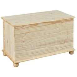 Links Cassapanca Emel Contenitore In Massello Di Pino Naturale 89x47x53h - Inter Link