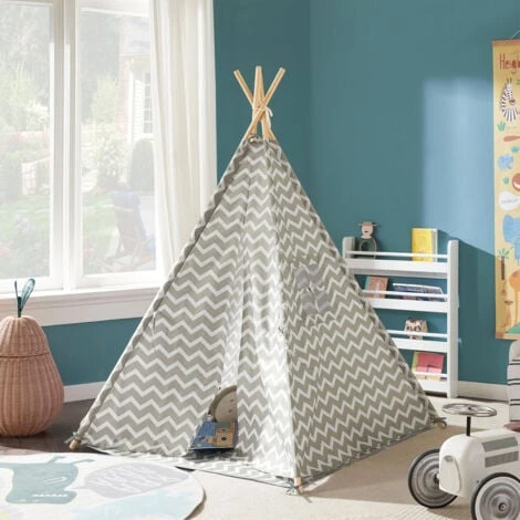 SoBuy Tenda Indiani Bambini Casa Per Bambini Con 1 Portella E 1 Finestra Righe Bianco Sporco OSS03,IT 4 SoBuy Tenda Indiani Bambini Casa Per Bambini Con 1 Portella E 1 Finestra Righe Bianco Sporco OSS03,IT - immagine 2