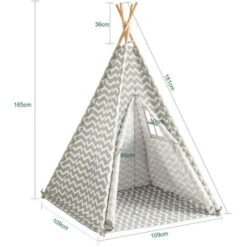SoBuy Tenda Indiani Bambini Casa Per Bambini Con 1 Portella E 1 Finestra Righe Bianco Sporco OSS03,IT 11 SoBuy Tenda Indiani Bambini Casa Per Bambini Con 1 Portella E 1 Finestra Righe Bianco Sporco OSS03,IT -Cameretta Per Bambini 13475091 5