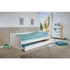 Links Letto Doppio Malte 97x208x62h Pino Massello Laccato Bianco - Inter Link -Cameretta Per Bambini 14021453 5
