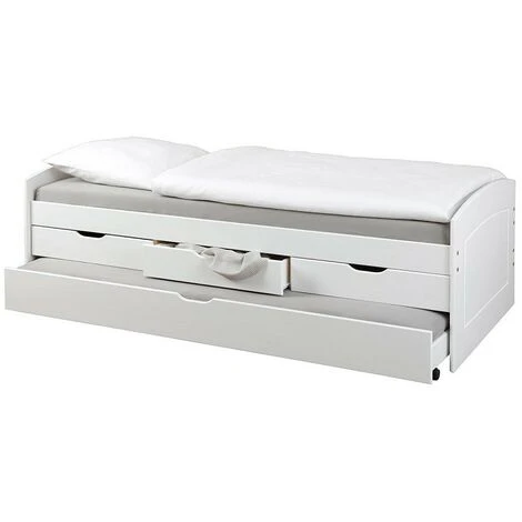 Links Letto Doppio Rieka 3 Cassetti In Massello Di Pino 98x205x63h - Inter Link 4 Links Letto Doppio Rieka 3 Cassetti In Massello Di Pino 98x205x63h - Inter Link - immagine 2