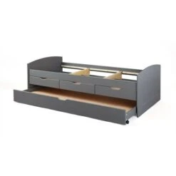 Links Letto Doppio Rieka 3 Cassetti 98x205x63h Pino Massello Laccato Grigio - Inter Link -Cameretta Per Bambini 14021457 5