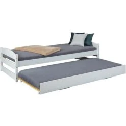 Letto Multifunzionale Vindas Salvaspazio Singolo/matrimoniale Pino Massello Colore Bianco - Inter Link -Cameretta Per Bambini 14333771 4