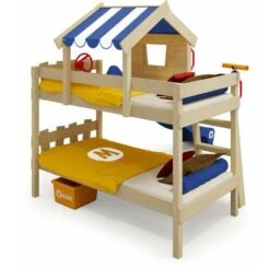 Wickey Letti Per Bambini, Letto A Soppalco CrAzY Circus Con Scivolo Culla 90 X 200 Cm, Letto A Castello - Blu -Cameretta Per Bambini 14835466 2