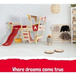 Wickey Letti Per Bambini, Letto A Soppalco CrAzY Smoky Con Scivolo Culla 90 X 200 Cm, Letto A Castello - Blu -Cameretta Per Bambini 14835508 3