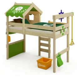 Wickey Letti Per Bambini, Letto A Soppalco CrAzY Jelly - Teleone Culla 90 X 200 Cm, Letto A Castello - Verde Mela -Cameretta Per Bambini 14835523 2