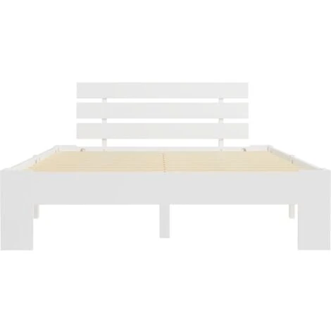 Giroletto Bianco In Legno Massello Di Pino 120x200 Cm VidaXL 4 Giroletto Bianco In Legno Massello Di Pino 120x200 Cm VidaXL - immagine 2