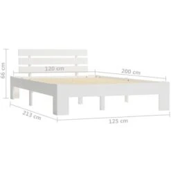 Giroletto Bianco In Legno Massello Di Pino 120x200 Cm VidaXL 9 Giroletto Bianco In Legno Massello Di Pino 120x200 Cm VidaXL -Cameretta Per Bambini 15524950 3