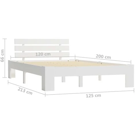 Giroletto Bianco In Legno Massello Di Pino 120x200 Cm VidaXL 5 Giroletto Bianco In Legno Massello Di Pino 120x200 Cm VidaXL - immagine 3