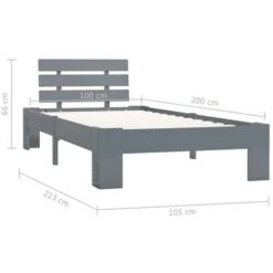 Giroletto Grigio In Legno Massello Di Pino 100x200 Cm VidaXL 9 Giroletto Grigio In Legno Massello Di Pino 100x200 Cm VidaXL -Cameretta Per Bambini 15561753 3