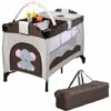 COSTWAY Lettino Da Viaggio Lettino Da Campeggio Per Bambini Culla Neonato, Incluso Materasso + Accessori, 125 X 66 X 77 Cm (Marrone) 1 COSTWAY Lettino Da Viaggio Lettino Da Campeggio Per Bambini Culla Neonato, Incluso Materasso + Accessori, 125 X 66 X 77 Cm (Marrone) -Cameretta Per Bambini 15820146 1