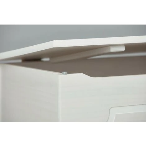 Cassapanca Bianca In Legno Pino Contenitore Multiuso Mobile Bambini Portagiochi 4 Cassapanca Bianca In Legno Pino Contenitore Multiuso Mobile Bambini Portagiochi - immagine 2