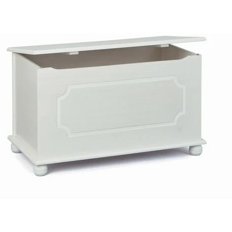 Cassapanca Bianca In Legno Pino Contenitore Multiuso Mobile Bambini Portagiochi 5 Cassapanca Bianca In Legno Pino Contenitore Multiuso Mobile Bambini Portagiochi - immagine 3