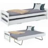 Letto Singolo Con Letto Estraibile 90x200 A Doghe A Scomparsa Bianco Salvaspazio -Cameretta Per Bambini 15892260 1
