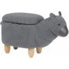 Sgabello Bambini Forma Alpaca Poliestere Grigio Imbottito Gambe Legno Alpaca 1 Sgabello Bambini Forma Alpaca Poliestere Grigio Imbottito Gambe Legno Alpaca -Cameretta Per Bambini 15929817 1