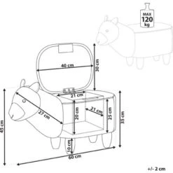 Sgabello Bambini Forma Alpaca Poliestere Bianco Imbottito Gambe Legno Alpaca -Cameretta Per Bambini 15929819 3