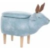 Pouf Animaletto A Forma Di Renna In Tessuto Azzurro Gambe In Legno Reindeer -Cameretta Per Bambini 15930115 1