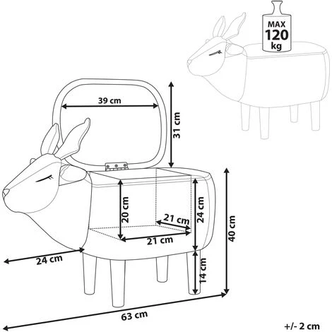 Pouf Animaletto A Forma Di Renna In Tessuto Azzurro Gambe In Legno Reindeer 5 Pouf Animaletto A Forma Di Renna In Tessuto Azzurro Gambe In Legno Reindeer - immagine 3