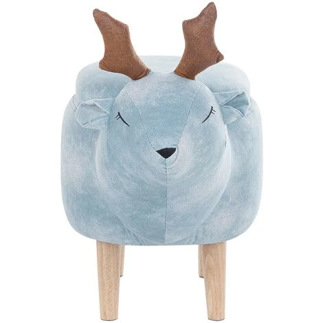 Pouf Animaletto A Forma Di Renna In Tessuto Azzurro Gambe In Legno Reindeer 7 Pouf Animaletto A Forma Di Renna In Tessuto Azzurro Gambe In Legno Reindeer - immagine 5
