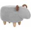Pouf Animaletto A Forma Di Agnello In Tessuto Grigio Gambe In Legno Lamb -Cameretta Per Bambini 15930119 1