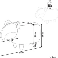 Pouf Animaletto A Forma Di Agnello In Tessuto Grigio Gambe In Legno Lamb 9 Pouf Animaletto A Forma Di Agnello In Tessuto Grigio Gambe In Legno Lamb -Cameretta Per Bambini 15930119 3