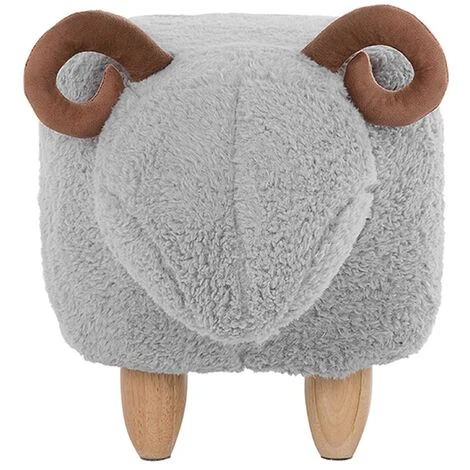 Pouf Animaletto A Forma Di Agnello In Tessuto Grigio Gambe In Legno Lamb 7 Pouf Animaletto A Forma Di Agnello In Tessuto Grigio Gambe In Legno Lamb - immagine 5
