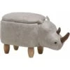 Pouf Animaletto Forma Di Rinoceronte Ecopelle Grigia Chiara Gambe Legno Rhino -Cameretta Per Bambini 15930672 1