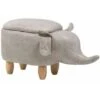 Sgabello Bambini Forma Elefante Ecopelle Grigio Chiaro Gambe Legno Elephant -Cameretta Per Bambini 15930679 1