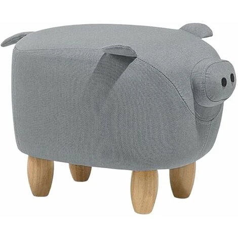Pouf Animaletto A Forma Di Maialino In Tessuto Grigio Gambe In Legno Piggy 3 Pouf Animaletto A Forma Di Maialino In Tessuto Grigio Gambe In Legno Piggy