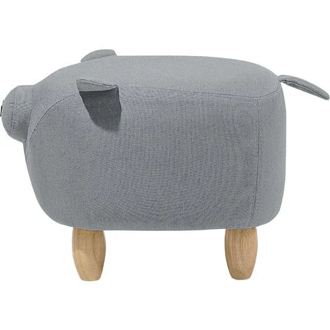 Pouf Animaletto A Forma Di Maialino In Tessuto Grigio Gambe In Legno Piggy 6 Pouf Animaletto A Forma Di Maialino In Tessuto Grigio Gambe In Legno Piggy - immagine 4