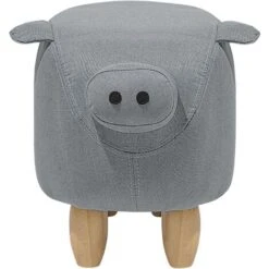 Pouf Animaletto A Forma Di Maialino In Tessuto Grigio Gambe In Legno Piggy 11 Pouf Animaletto A Forma Di Maialino In Tessuto Grigio Gambe In Legno Piggy -Cameretta Per Bambini 15930690 5