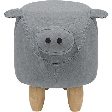 Pouf Animaletto A Forma Di Maialino In Tessuto Grigio Gambe In Legno Piggy 7 Pouf Animaletto A Forma Di Maialino In Tessuto Grigio Gambe In Legno Piggy - immagine 5