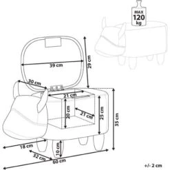 Sgabello Bambini Forma Mucca Ecopelle Bianca E Nera Imbottita Gambe Legno Cow -Cameretta Per Bambini 15930696 3