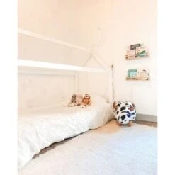 Sgabello Bambini Forma Mucca Ecopelle Bianca E Nera Imbottita Gambe Legno Cow -Cameretta Per Bambini 15930696 4