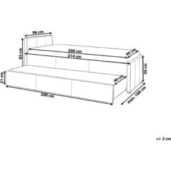 Divano Letto Estraibile In Tessuto Grigio Scuro Rete A Doghe 90 X 200 Cm Marmande -Cameretta Per Bambini 15931304 3
