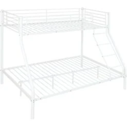 [neu.haus] Letto A Castello Metallo 3 Posti Barriera Anticaduta 200cm X 140/90cm Letto Per Bambini Con Rete A Doghe Bianco -Cameretta Per Bambini 16627952 4