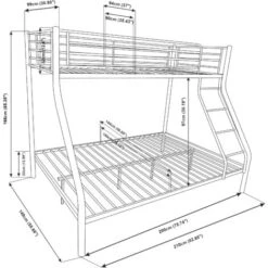 [neu.haus] Letto A Castello Metallo 3 Posti Barriera Anticaduta 200cm X 140/90cm Letto Per Bambini Con Rete A Doghe Bianco -Cameretta Per Bambini 16627952 5