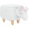 Pouf Animaletto A Forma Di Unicorno In Tessuto Bianco Gambe In Legno Unicorn -Cameretta Per Bambini 16793489 1