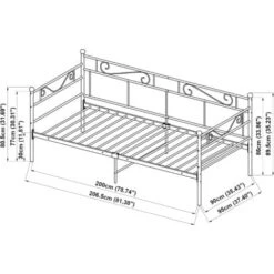 [en.casa] Divano Letto Metallo Con Zona Di Riposo 200 X 90 Cm Letto Singolo, Sofa Con Testiera, Pediera - Bianco -Cameretta Per Bambini 16893334 4
