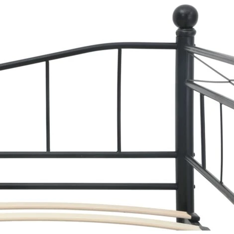 Giroletto Nero In Acciaio 180x200/90x200 Cm VidaXL 7 Giroletto Nero In Acciaio 180x200/90x200 Cm VidaXL - immagine 5