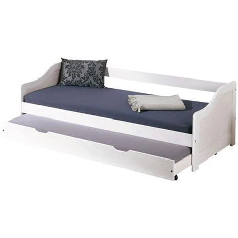 Letto Leonie + Secondo Letto Ad Estrazione 97x199x66h Pino Massello - Inter Link 4 Letto Leonie + Secondo Letto Ad Estrazione 97x199x66h Pino Massello - Inter Link - immagine 2