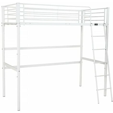 Letto A Soppalco Alora - 90 X 190 Cm - Bianco 3 Letto A Soppalco Alora - 90 X 190 Cm - Bianco