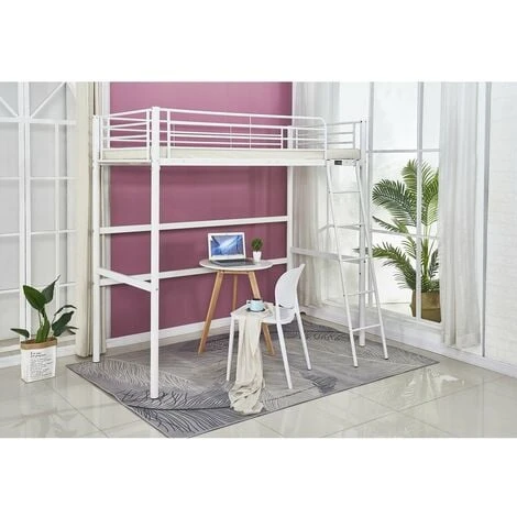 Letto A Soppalco Alora - 90 X 190 Cm - Bianco 4 Letto A Soppalco Alora - 90 X 190 Cm - Bianco - immagine 2