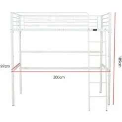 Letto A Soppalco Alora - 90 X 190 Cm - Bianco 9 Letto A Soppalco Alora - 90 X 190 Cm - Bianco -Cameretta Per Bambini 17815598 3