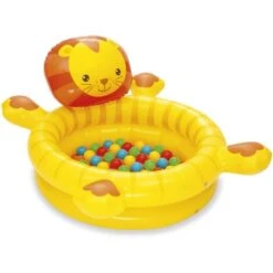 Piscina Di Palline Gonfiabile Per Bambini León Con 50 Palline Colorate Bestway 111x98x61,5 Cm