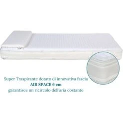 EVERGREENWEB - Materasso Lettino O Culla Per Bambini Alto 10 Cm + Cuscino ANTISOFFOCO GRATIS Con Fodera In Cotone Naturale, Rivestimento + Fascia AIR SPACE Sfoderabile Anallergico Lavabile NEMO 60x120 -Cameretta Per Bambini 18126447 4