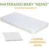 EVERGREENWEB - Materasso Lettino O Culla Per Bambini Alto 10 Cm + Cuscino ANTISOFFOCO GRATIS Con Fodera In Cotone Naturale, Rivestimento + Fascia AIR SPACE Sfoderabile Anallergico Lavabile NEMO 60x125 -Cameretta Per Bambini 18126448 1