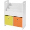 SoBuy Libreria Montessoriana Per Bambini Scaffale Portagiochi Portariviste 3 Scaffali+2 Cestini KMB27-W -Cameretta Per Bambini 18249494 1