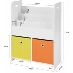 SoBuy Libreria Montessoriana Per Bambini Scaffale Portagiochi Portariviste 3 Scaffali+2 Cestini KMB27-W 8 SoBuy Libreria Montessoriana Per Bambini Scaffale Portagiochi Portariviste 3 Scaffali+2 Cestini KMB27-W -Cameretta Per Bambini 18249494 2