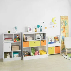SoBuy Libreria Montessoriana Per Bambini Scaffale Portagiochi Portariviste 3 Scaffali+2 Cestini KMB27-W 11 SoBuy Libreria Montessoriana Per Bambini Scaffale Portagiochi Portariviste 3 Scaffali+2 Cestini KMB27-W -Cameretta Per Bambini 18249494 5
